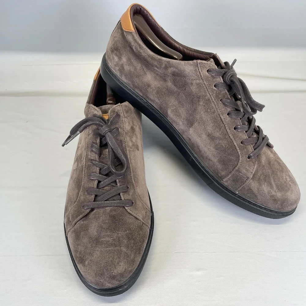 Allen Edmonds Courtside Shoes Mens Size 14 D Brown Suede Lace Up Casual Sneaker